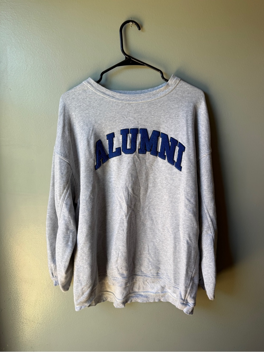 Aerie Alumni Oversized Crewneck Sweatshirt Gray S/P